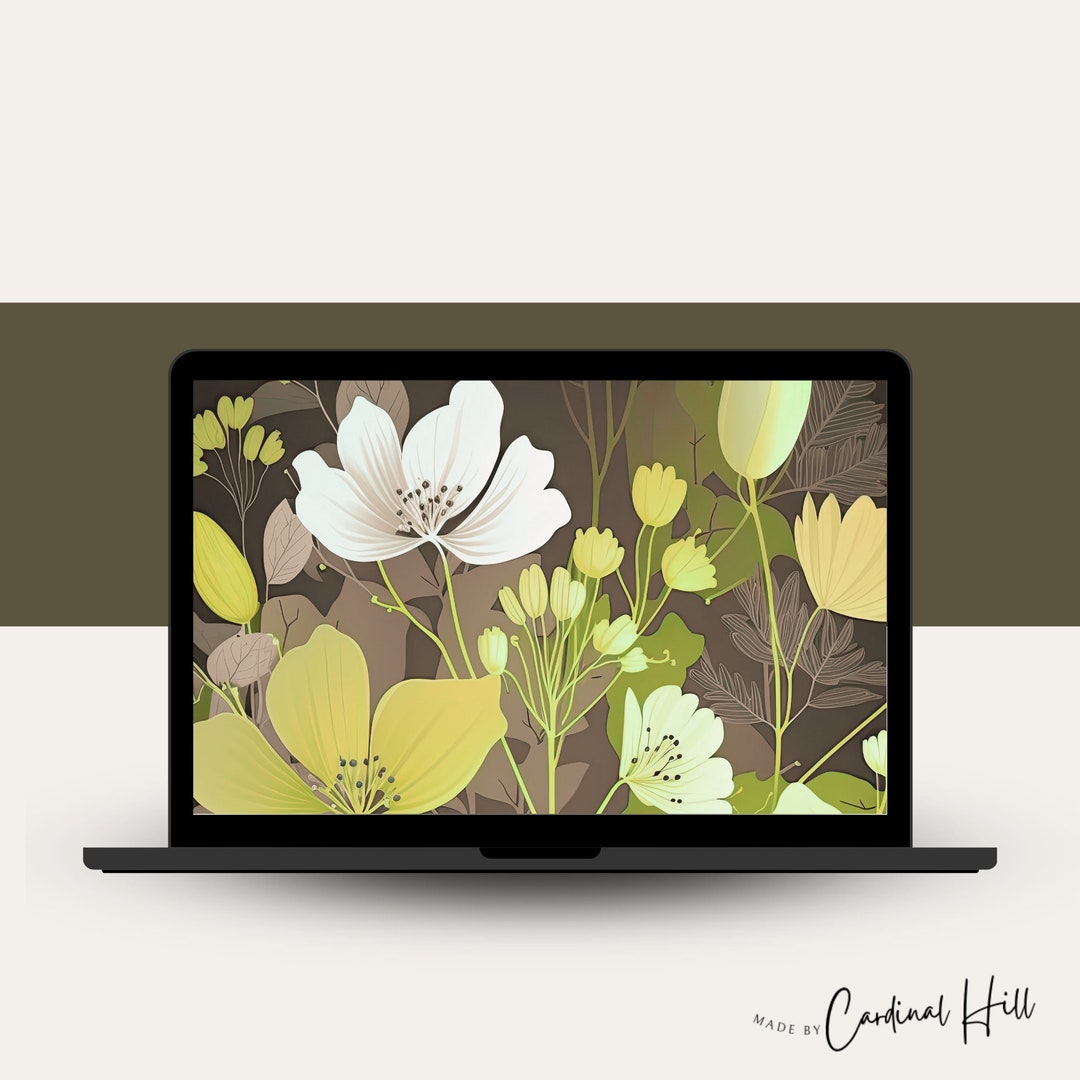 Green Aesthetic Wallpaper, Green Flowers, Green Desktop, Laptop