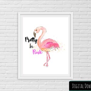 Flamingo Printable, Printable Wall Art, Printable Art, Flamingo Wall ...