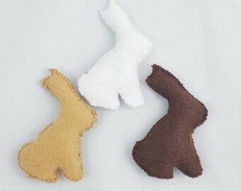 Felt "Chocolate" Easter Bunny Catnip Toy Set of Three