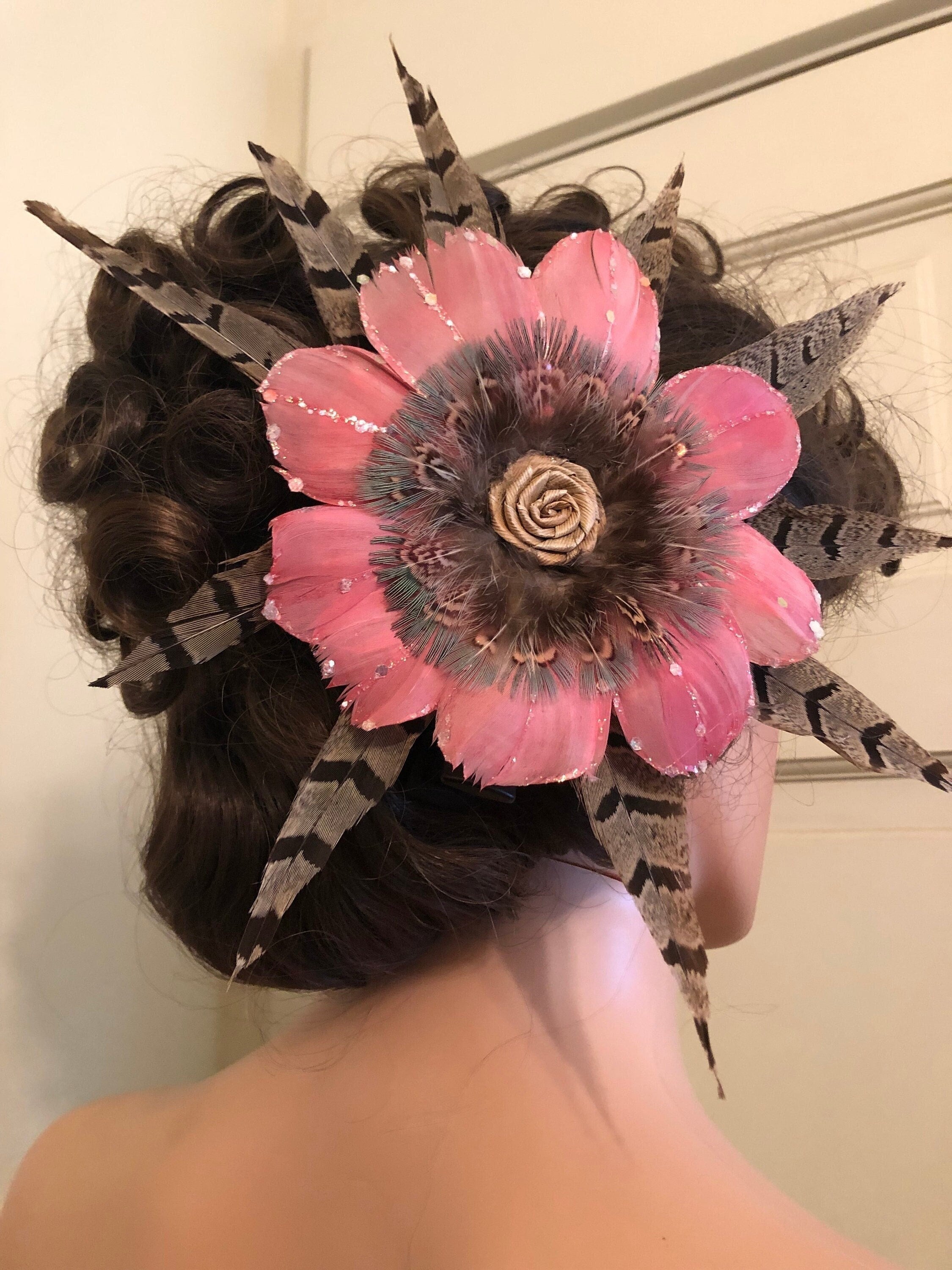 Pheasant Feather Hair Clip - Etsy display picture 3
