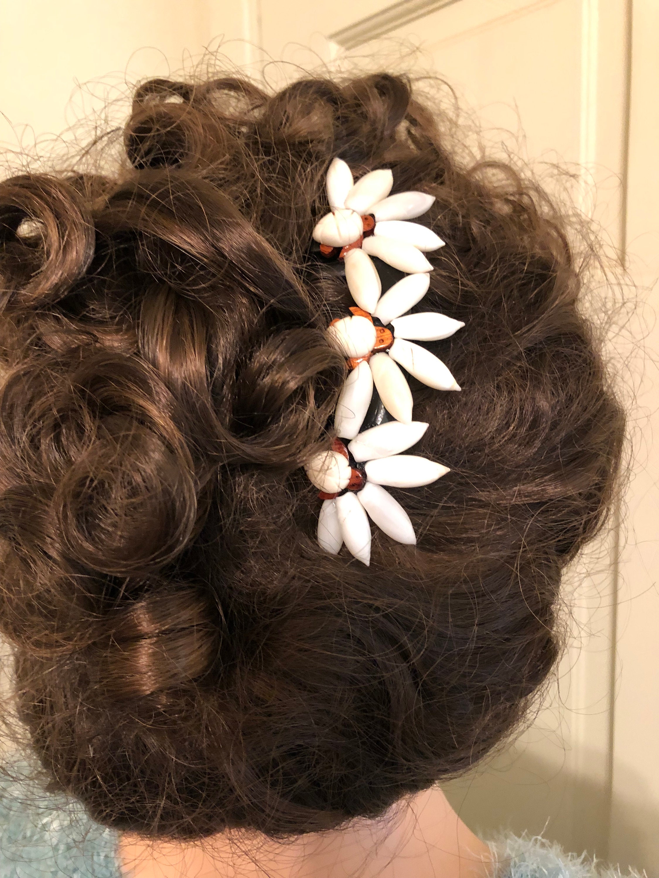 Shell Style Comb Ivory Turtle & Olive Shell French Hair Comb,hawaiian Style Shell Comb ...
