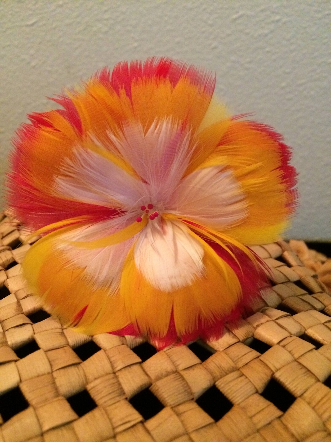 Hawaiian Monarch Feather Flower Ear Pickfeather Flower Ear Etsy