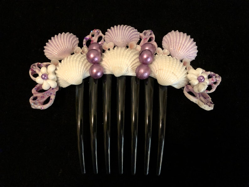 Mermaid Style Shell Comb,Cockle Shell French Comb,Up-Do French Comb,Hair Trinkets,Fancy Shell Combs,Polynesian Wear,Hawaiian Headdress.Shell