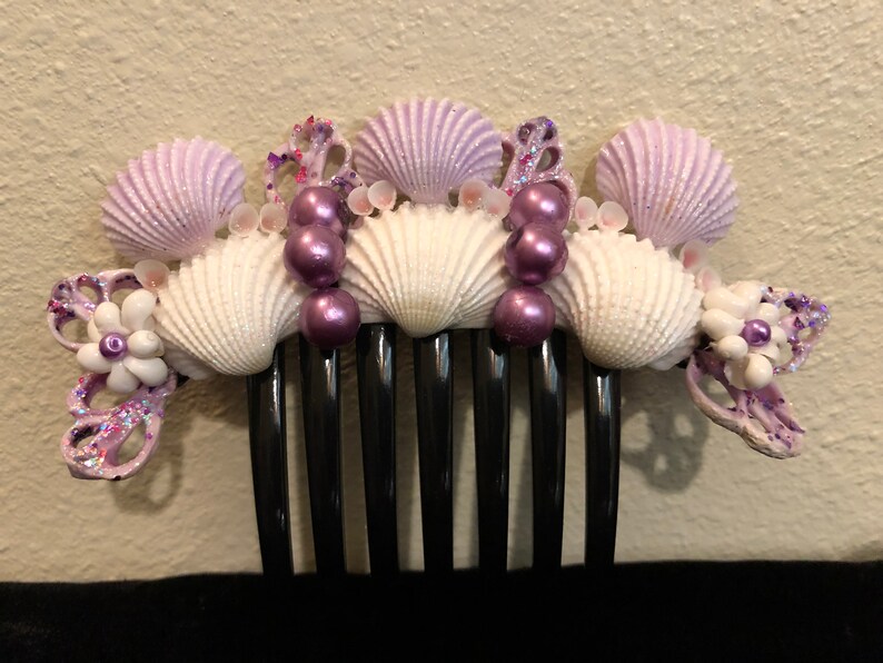 Mermaid Style Shell Comb,Cockle Shell French Comb,Up-Do French Comb,Hair Trinkets,Fancy Shell Combs,Polynesian Wear,Hawaiian Headdress.Shell