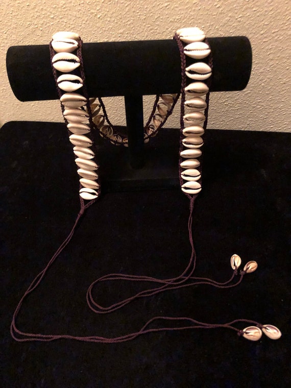 Handmade Maui Hawaii shell belt white leather Accessories | Handmade Maui Hawaii Shell Belt White Leather  main image 2