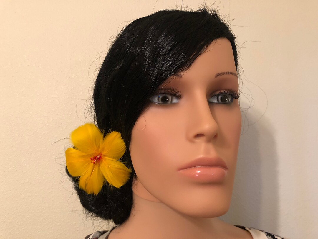 Common Yellow Hibiscus Feather Flower Ear Pick,yellow Feather Flower