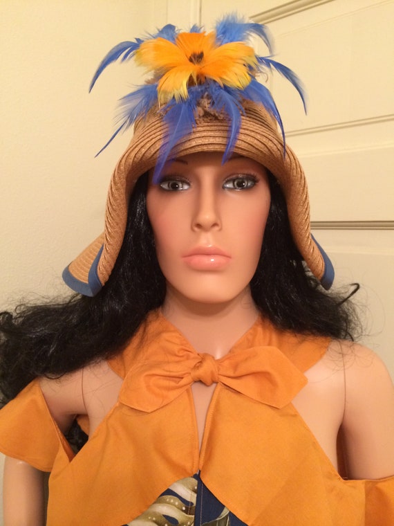 New: Vintage Feather Flapper Hat,1920 display picture 3