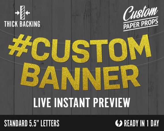 Custom Banner Wide Block Style Standard Size 5 5 Etsy