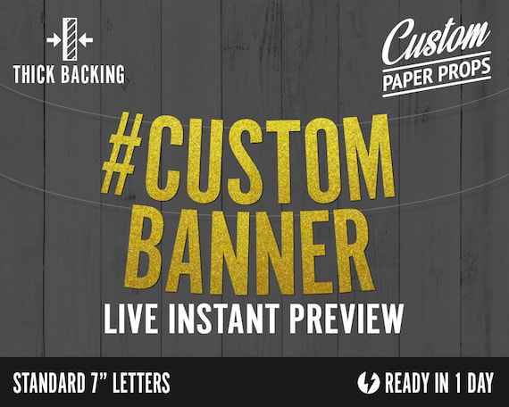 Custom Banner Block Letters Standard Size Personalized Etsy