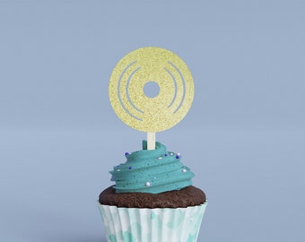 Cupcake Toppers: Glitter Vinyl Record Shapes - Birthday Party Decor