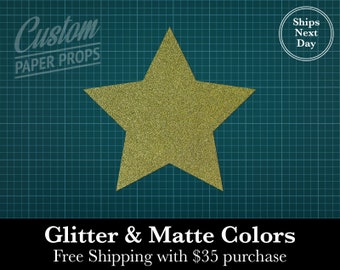 Star Card Stock Shape, Glitter or Matte, Die Cut Icon, Wall Decor, Craft Supplies, Scrapbook Blank