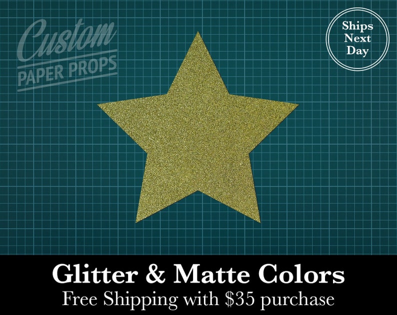 Star Glitter or Matte Card Stock Shape Icons Wall Decor Etsy
