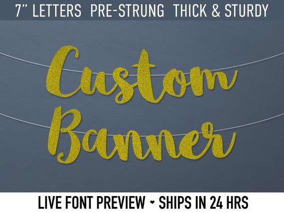 Custom Banner Personalized Banner Glitter Banner 7 Etsy