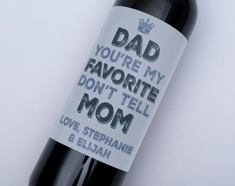 Wine Bottle Label: Father's Day Design - Personalized, Matte Finish
