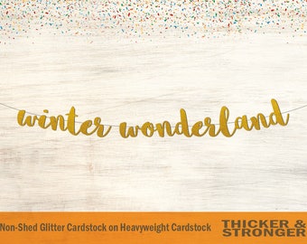 Winter Wonderland Banner, Script font - winter wonderland, winter birthday, first birthday, birthday banner, frozen birthday