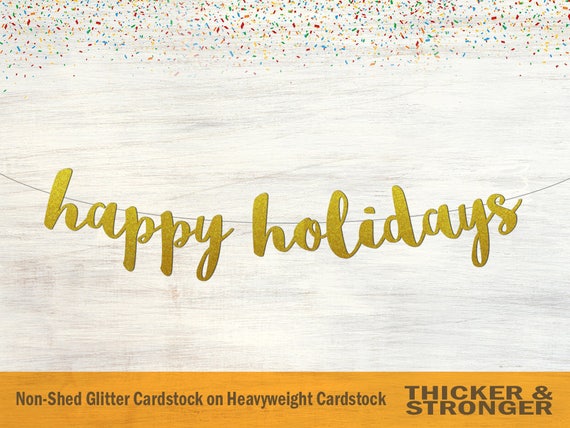 Happy Holidays Banner Script Font Christmas Banner Seasons Etsy