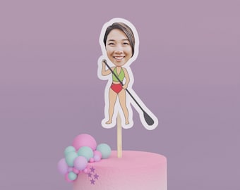 Cartoon Rower Cake Toppers - Custom Birthday Party Cake Toppers, Party Decoration