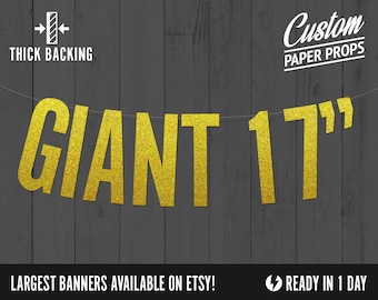 GIANT Custom Banners, block style 17 inches tall - largest banners, biggest banner, extra large benners, Personalized Large Banner