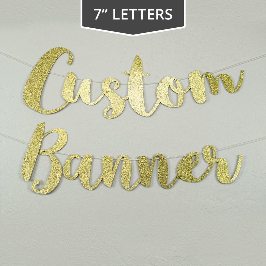 Custom Banner, Script Letter, 7" - Personalized Script Letters, Name ...