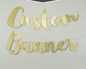 Custom Banner, Script letter, 7" - personalized script letters, name banner, custom garland, wedding banner, wedding garland