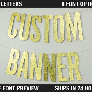 Custom Banner, Narrow Block, 11" - Ginormous Size Extra Large Letters - cardstock premium block letters decoration party personalized banner