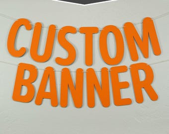 Custom Banner, Rounded Style, 7" - Personalized Party Banner Decor, Classroom Decor, Bulletin board letters, Customized Banner