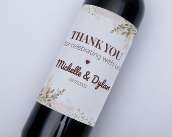 Etiqueta de vino de boda - Gracias por celebrar con nosotros