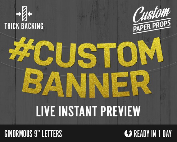 Custom Banner Wide Block Style Ginormous 9 Etsy