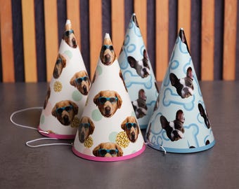 Custom Dog Face Party Hat Assembled Pet 1st Birthday Gotcha Day Accessories
