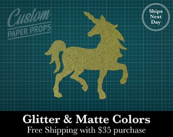 Unicorn - Glitter or Matte Card Stock, Shape, Icons, Wall Decor, Crafts, Blanks, art supplies
