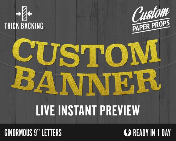 Custom Banner Serif Style Ginormous 9 Personalized Etsy