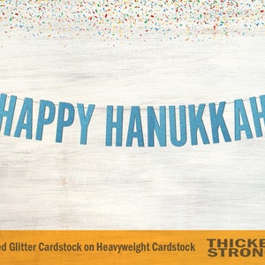 Happy Hanukkah Banner, Block Letters - Hanukkah Sign, Hanukkah Decoration, Hanukkah Garland, Holiday Decor