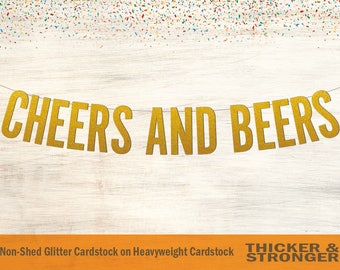 Cheers and Beers Banner, Block Letters - Birthday Banner, Cheers Banner, Party Banners, Party Decor