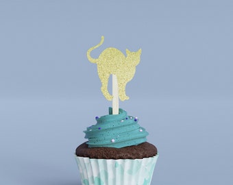 Décorations pour cupcakes chat, piques pour beignets et muffins (2,5-3 pouces)