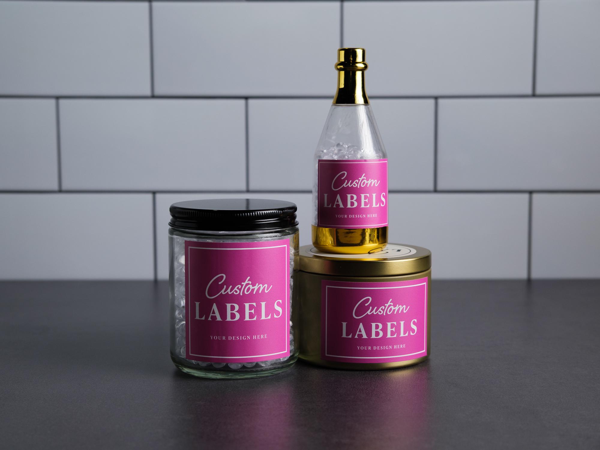 Custom Logo Candle Labels Easy Apply Opaque Jar Stickers Waterproof ...