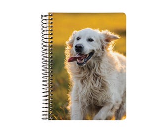 Spiral notebook with custom photo - personalized journal, planner, sketchbook, note-taking, family and pet photos