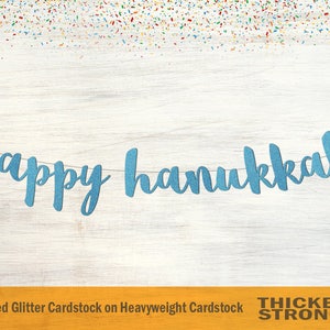 Happy Hanukkah Banner, Script Font - Hanukkah Decor, Hanukkah Sign, Hanukkah Decoration, Hanukkah Garland, Holiday Decor