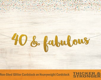 40th Birthday Banner: Sparkly Script Font - Adjustable Letters
