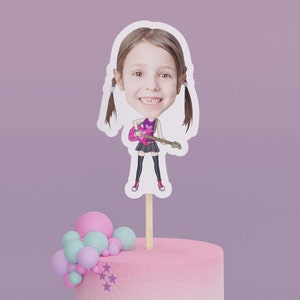Cartoon Rockstar Cake Toppers - Custom Birthday Party Cake Toppers, Party Decoration