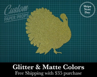 Turkey  - Glitter or Matte Card Stock, Shape, Icons, Wall Decor, Crafts, Blanks, art supplies