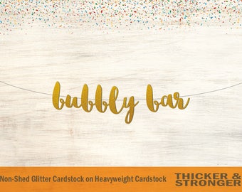 Bubbly Bar Banner, Script Font - Bridal Shower, Wedding Banner, Bachelorette Party