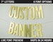 Custom Banner, Narrow block letters, 7'  Size - personalized banner, party decor, glitter banner, cardstock, decoration party 