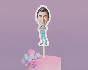 Custom Nurse Cake Toppers, Cartoon Birthday Party Decoration