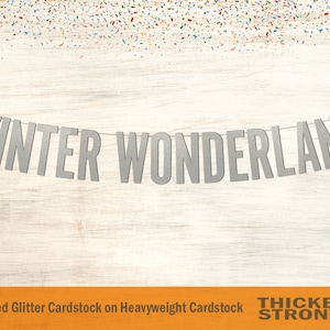 Winter Wonderland Banner, block letters - winter wonderland, winter birthday, first birthday, birthday banner, frozen birthday