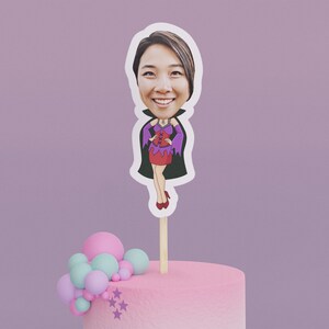Cartoon Vampire Cake Toppers - Custom Halloween Party Cake Toppers, Party Decoration Bild 2