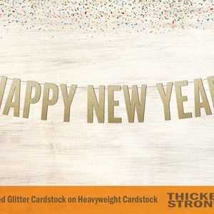 Happy New Year Banner, Block Letters - New Years Decorations, New Years Party, Happy New Years Sign, New Years Eve Sign