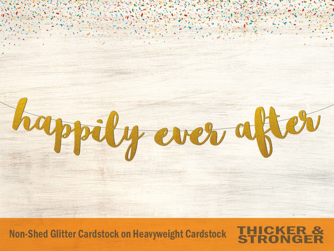 Happily Ever After Banner, Script Font - Wedding Banner, Bridal Shower ...