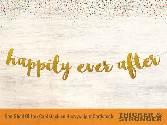 Happily Ever After Banner Script Font Wedding Banner Etsy