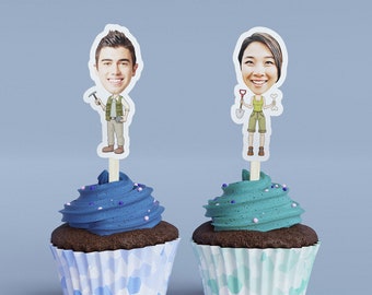 Archaeologist Cupcake Toppers Custom Birthday Party Decoration Donut Cake Muffin Skewer