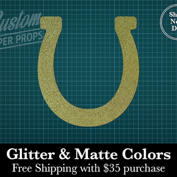 Horse shoe Horseshoe - Glitter or Matte Card Stock, Shape, Icons, Wall Decor, Crafts, Blanks, art supplies